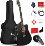 Vangoa Full-Size Acoustic Electric Guitar Bundle