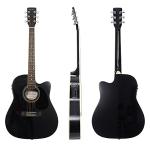 Jameson Thinline Acoustic Electric Guitar Bundle - Black