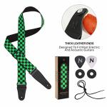 Personalized Cotton Guitar Strap with Leather Ends