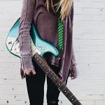 Personalized Cotton Guitar Strap with Leather Ends