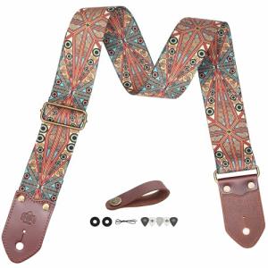 BoonSpark Bohemian Print Guitar Strap – Adjustable & Durable