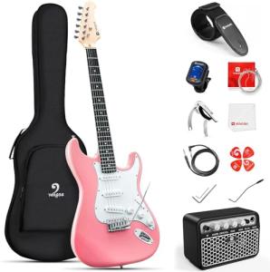 Vangoa Pink Electric Guitar Starter Kit with Amp