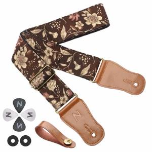 Japanese Cotton Guitar Strap with Accessories - Pomegranate Flower