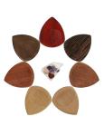 7 Wooden Guitar Picks with Storage Box
