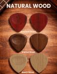 7 Wooden Guitar Picks with Storage Box