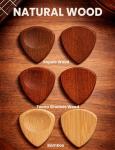 7 Wooden Guitar Picks with Storage Box