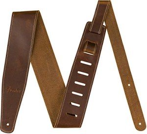 Fender 2.5" Tan Leather Guitar Strap