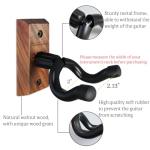 Black Walnut Guitar Wall Mount Hanger - 2 Pack