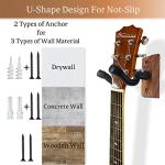 Black Walnut Guitar Wall Mount Hanger - 2 Pack