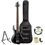 ESP F-105 Black 5-String Electric Bass Bundle