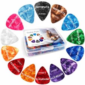 60 Guitar Picks with Organizer Box - Assorted Sizes