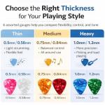 60 Guitar Picks with Organizer Box - Assorted Sizes