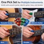 60 Guitar Picks with Organizer Box - Assorted Sizes