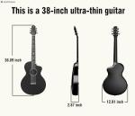 Natasha 38-inch Carbon Fiber Acoustic Guitar - Black