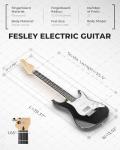 Fesley 39" Electric Guitar Beginner Kit - Black