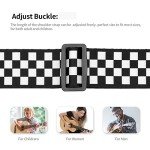 Black and White Checkered Guitar Strap - Durable Nylon