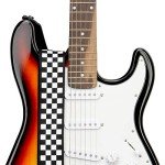 Black and White Checkered Guitar Strap - Durable Nylon