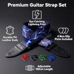 WOGOD Jacquard Hootenanny Guitar Strap with Leather Ends