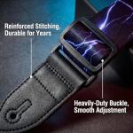 WOGOD Jacquard Hootenanny Guitar Strap with Leather Ends