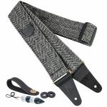 Nefelibata Soft Leather Guitar Strap with Picks