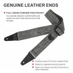 Nefelibata Soft Leather Guitar Strap with Picks
