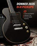 Donner LP-124B Electric Guitar Beginner Kit - Black
