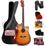 Pyle 41" Acoustic Guitar Kit with Accessories - Cherry Burst
