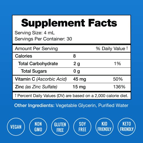 Organic Liquid Zinc Drops with Vitamin C