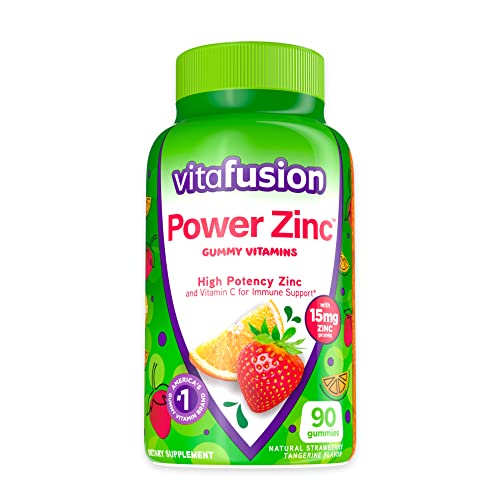 Vitafusion Power Zinc Gummies - Strawberry Tangerine, 90 Count