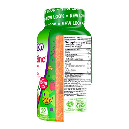 Vitafusion Power Zinc Gummies - Strawberry Tangerine, 90 Count