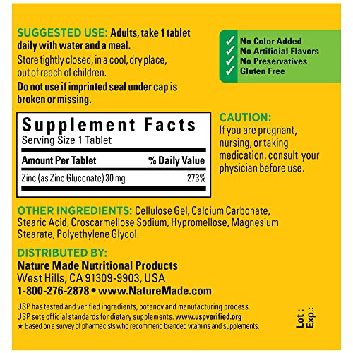 Zinc Acne Pills with Vitamins and Minerals, 100 Tablets