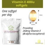 Vitamin E 400 IU Softgel Capsules for Immunity