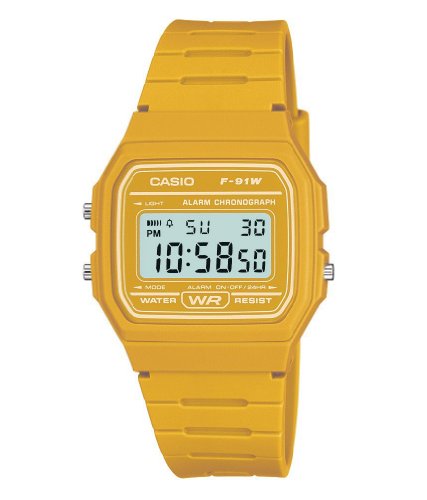 Casio Men's Yellow Digital Watch with Resin Strap F-91WC-9AEF