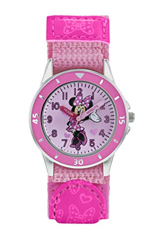 Minnie Mouse Girls Analogue Classic Quartz Watch with Textile Strap MN5106