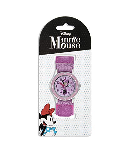 Minnie Mouse Girls Analogue Classic Quartz Watch with Textile Strap MN5106