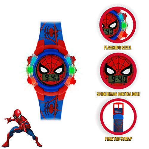 Spiderman Boys Digital Watch with PU Strap SPD4504