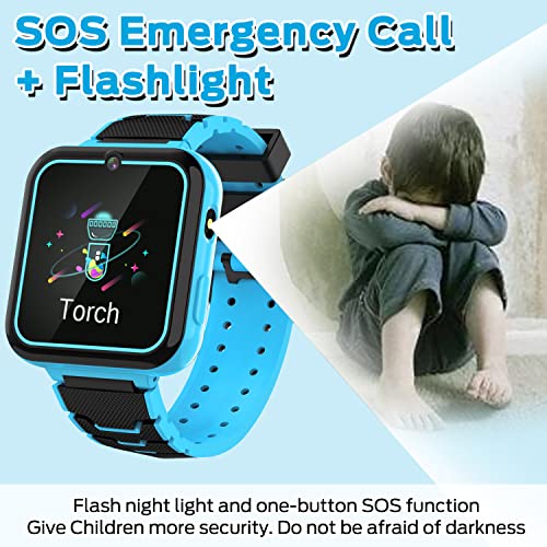 Kids Smart Watch, 16 Games Smart Watch for Kids with SOS Call Music Player Camera Calculator Recorder Alarm Clock[Built-in SD card], Kids Watch for Boys & Girls 4-12Y Christmas Birthday Gifts