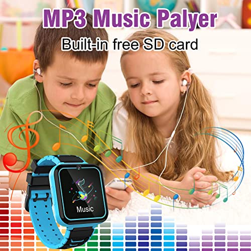 Kids Smart Watch, 16 Games Smart Watch for Kids with SOS Call Music Player Camera Calculator Recorder Alarm Clock[Built-in SD card], Kids Watch for Boys & Girls 4-12Y Christmas Birthday Gifts