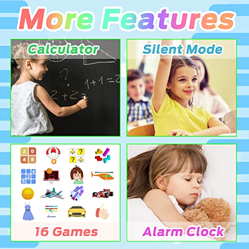 Kids Smart Watch, 16 Games Smart Watch for Kids with SOS Call Music Player Camera Calculator Recorder Alarm Clock[Built-in SD card], Kids Watch for Boys & Girls 4-12Y Christmas Birthday Gifts