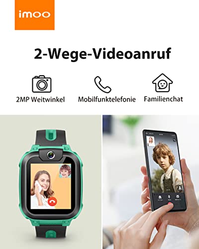 imoo Watch Phone Z1 Kids Smart Watch, Kids Smartwatch Phone with Long-lasting Video & Phone Call, Kids GPS Watch with Real-time Locating & IPX8 Water-Resistance (Green)