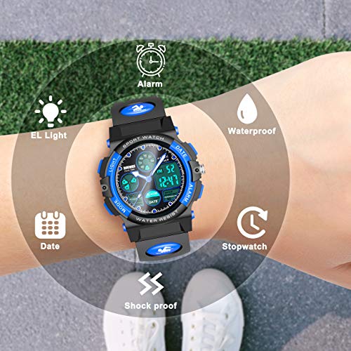 Hikidye Sport Watch Toys for 3-12 Year Old Boys, Kids Watches Birthday Easter Toys Gifts for 8-15 Year Old Boys Toys Age 6-12 Year Old Easter Gifts for Boys Girls Watches Boys Kids Digital Watch