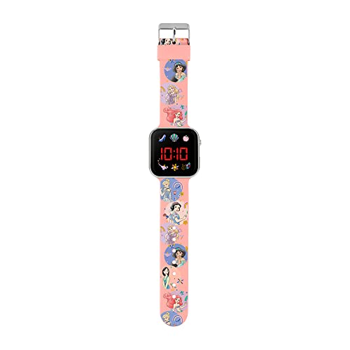 Disney Princess Girl's Digital Quartz Watch with Silicone Strap PN4398