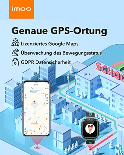 imoo Watch Phone Z1 Kids Smart Watch, Kids Smartwatch Phone with Long-lasting Video & Phone Call, Kids GPS Watch with Real-time Locating & IPX8 Water-Resistance (Green)