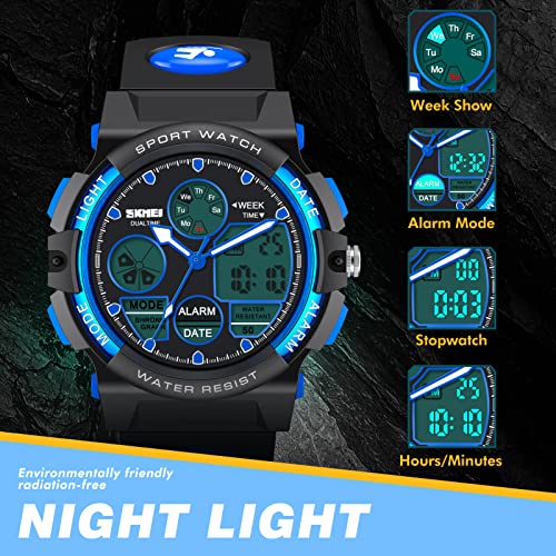 Hikidye Sport Watch Toys for 3-12 Year Old Boys, Kids Watches Birthday Easter Toys Gifts for 8-15 Year Old Boys Toys Age 6-12 Year Old Easter Gifts for Boys Girls Watches Boys Kids Digital Watch