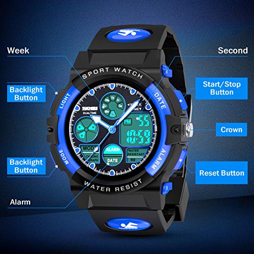 Hikidye Sport Watch Toys for 3-12 Year Old Boys, Kids Watches Birthday Easter Toys Gifts for 8-15 Year Old Boys Toys Age 6-12 Year Old Easter Gifts for Boys Girls Watches Boys Kids Digital Watch