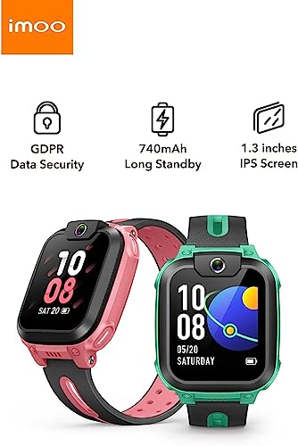 imoo Watch Phone Z1 Kids Smart Watch, Kids Smartwatch Phone with Long-lasting Video & Phone Call, Kids GPS Watch with Real-time Locating & IPX8 Water-Resistance (Green)