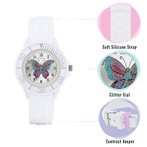 Tikkers Girls' Analogue Quartz Watch with Rubber Strap – TK0052