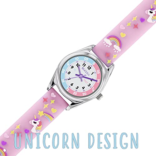 Tikkers Girls Analogue Classic Quartz Watch with silicone strap TK0145