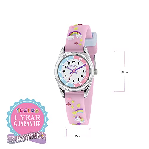 Tikkers Girls Analogue Classic Quartz Watch with silicone strap TK0145