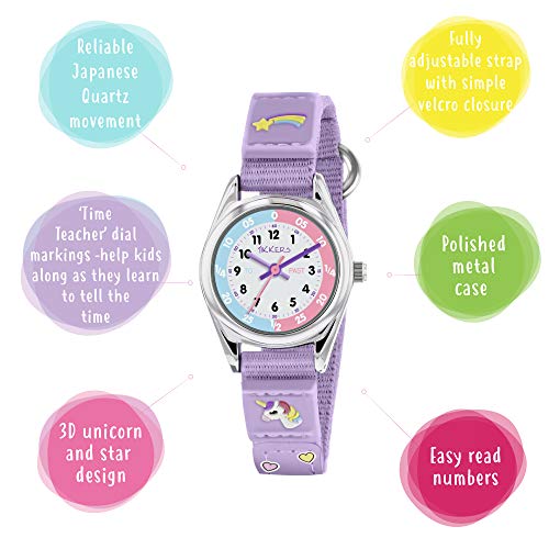 Tikkers Girls Analogue Classic Quartz Watch with Textile Strap TK0148